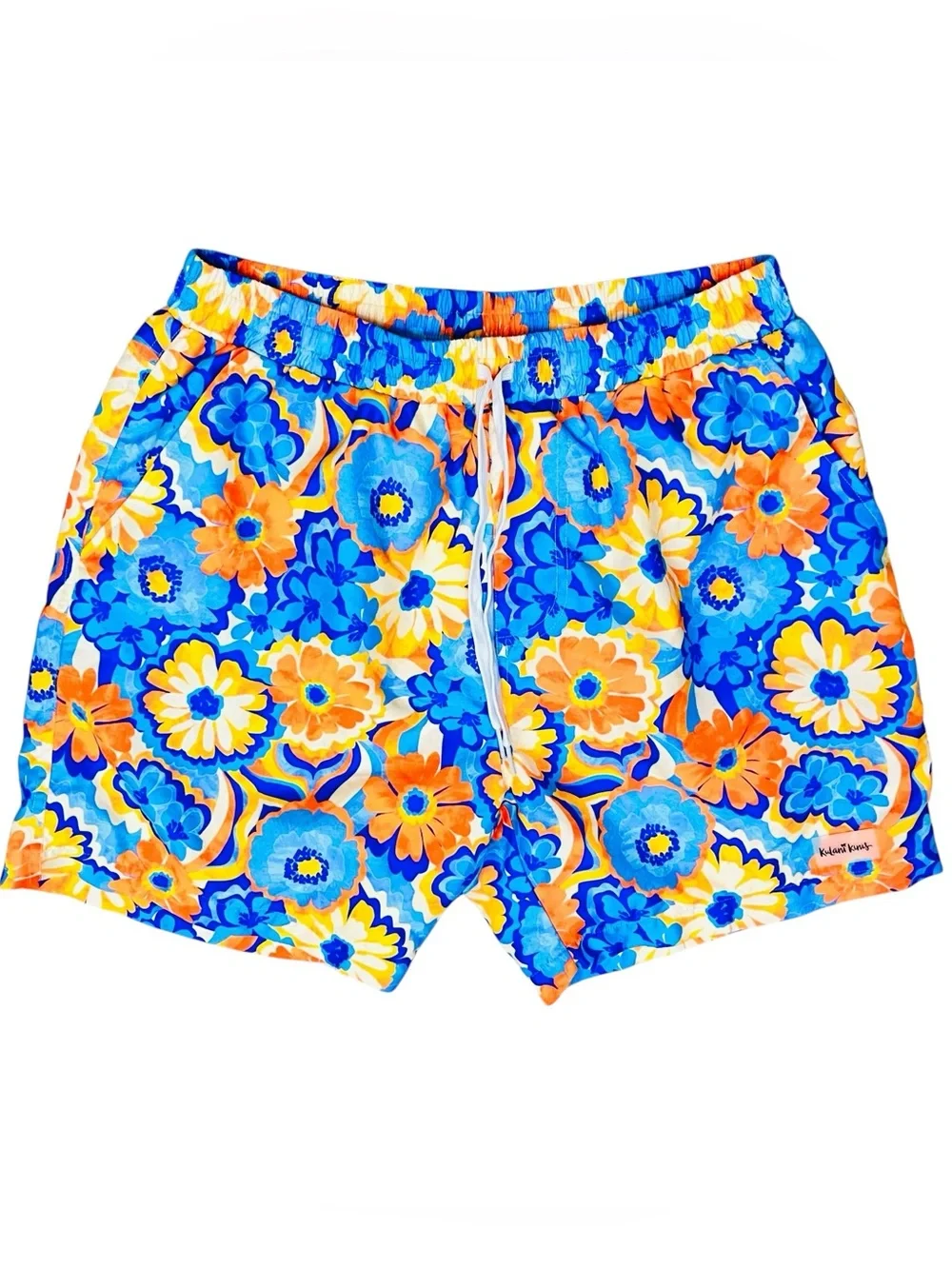 Kulani Kinis Mens Swim Trunks Volleyball Multi Tropical Floral Lining L NWOT